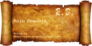 Rein Dominik névjegykártya